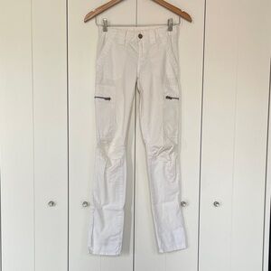 Tory Burch White Cargo Pants with Orange Label